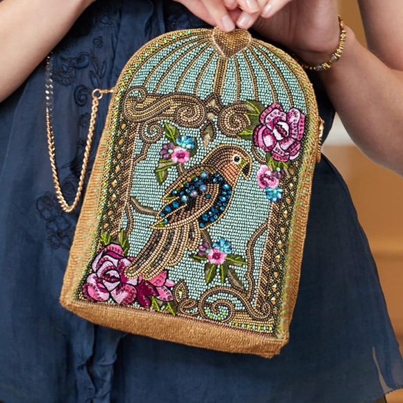 Mary Frances Handbags - Mary Frances Pretty Parrot Beaded Crossbody Handbag